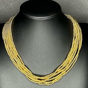 Givenchi Multi Strand Gold Tone Ball Chain Short Necklace 15"